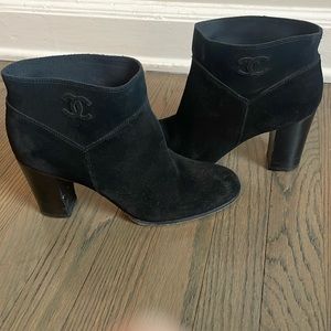 CHANEL Black Ankle Boots